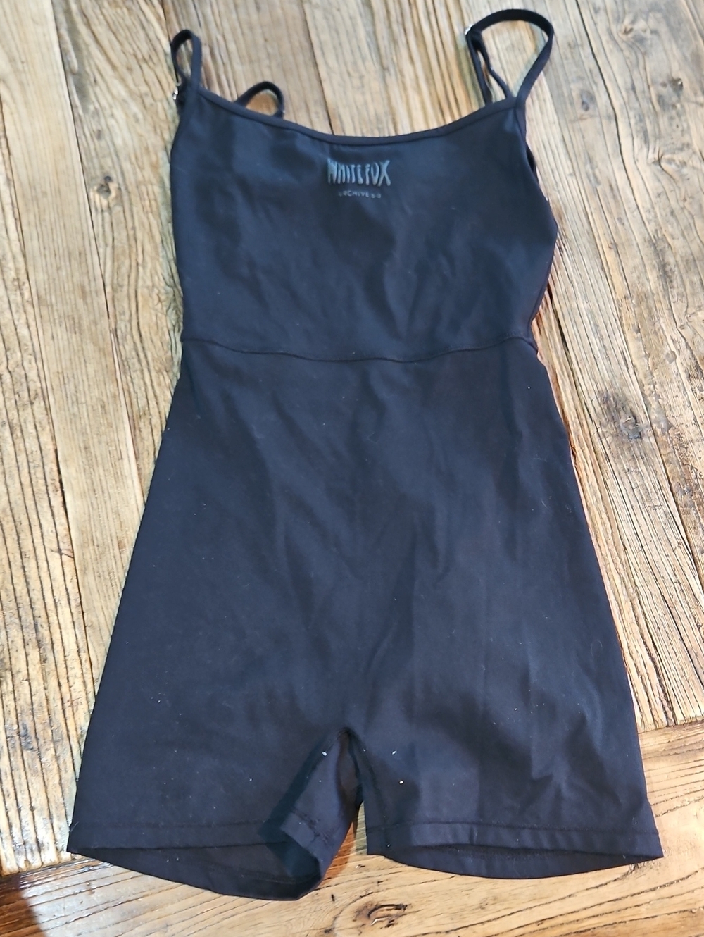 White Fox Black One-Piece Romper XS